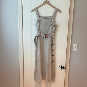 Club Monaco Beige Button-Down Midi Dress